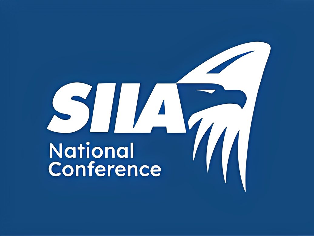 Blue and white SIIA conference emblem