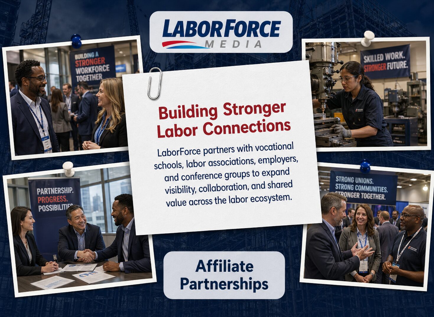 LaborForce Media networking and partnership poster