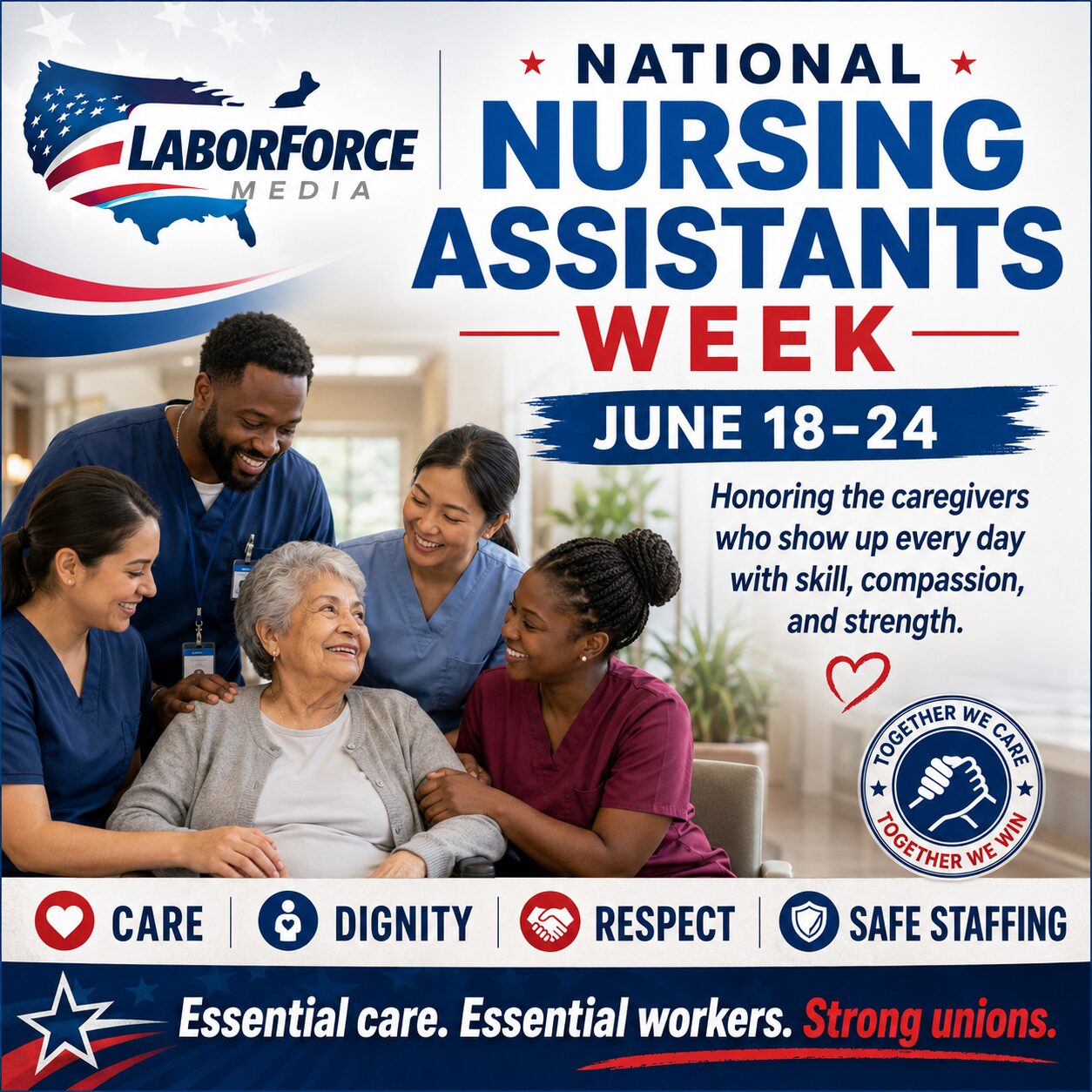 National Nursing Assistants Week caregivers with patient