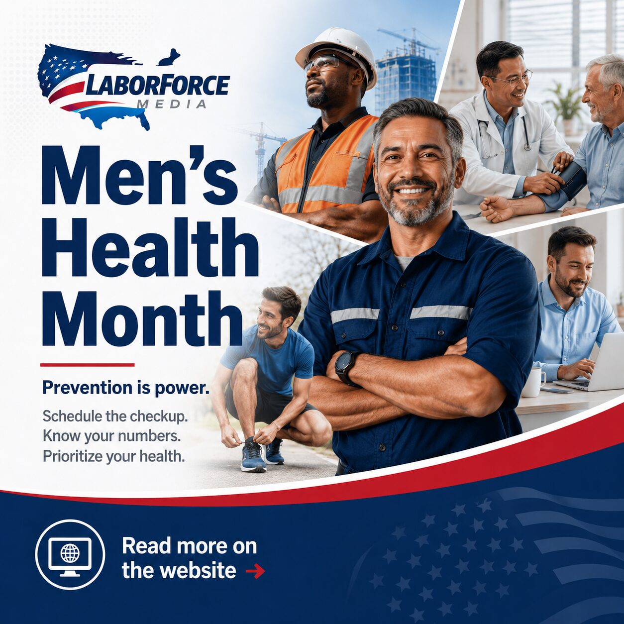 Men's Health Month poster featuring diverse men