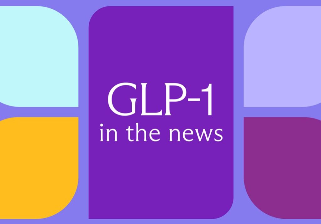 GLP-1 in the news graphic design.